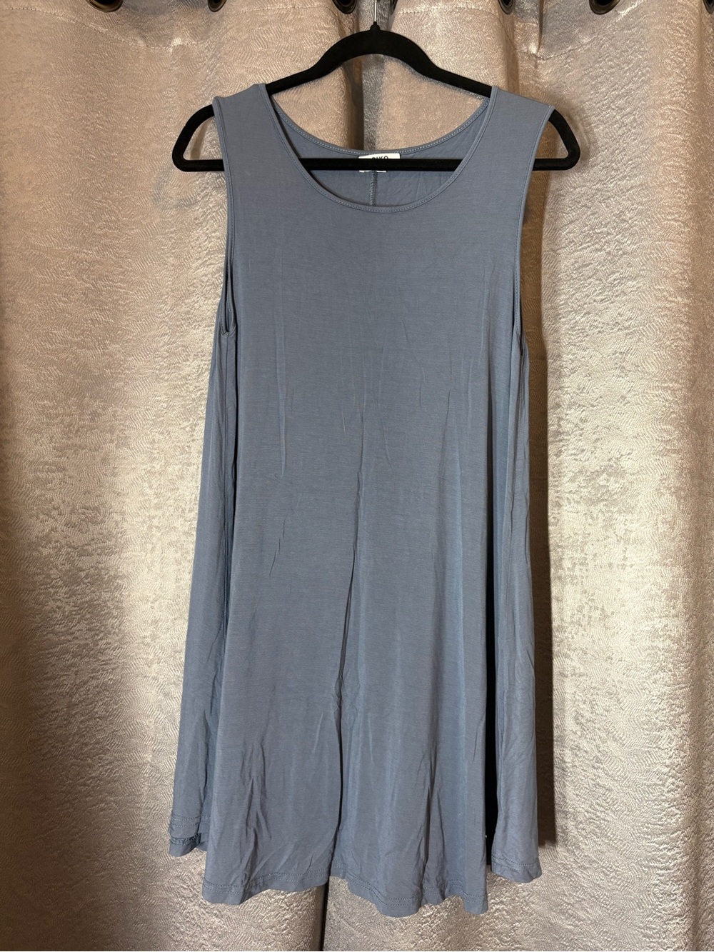 mahina Slate Blue Sleeveless Mini Dress